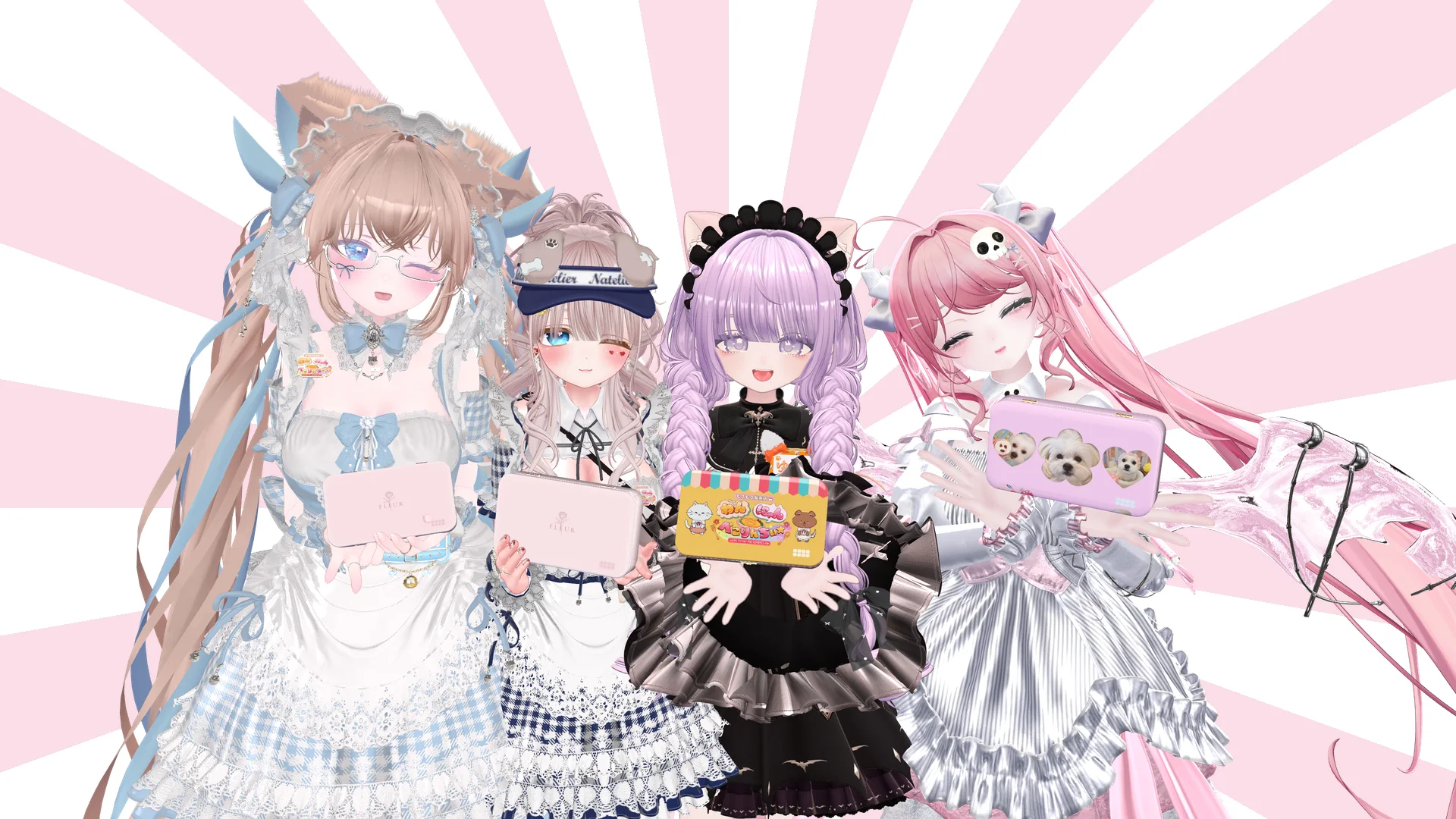 ピンズケースを持ったアバターたち